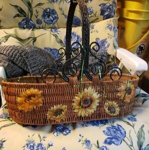 Sunflower Wicker Basket